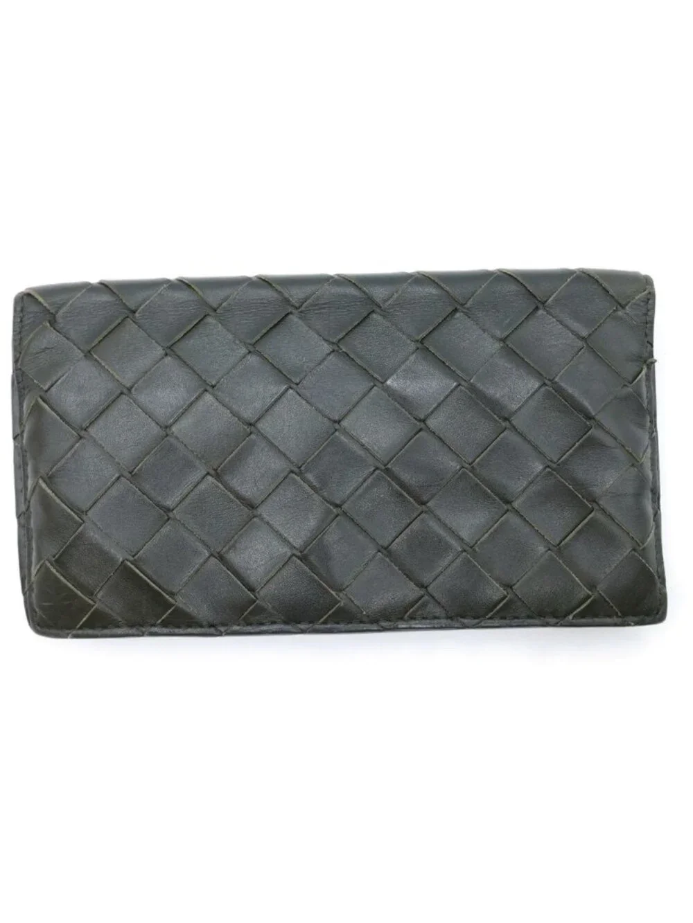 Bottega Veneta Intrecciato Wallet Card Case Leather Khaki